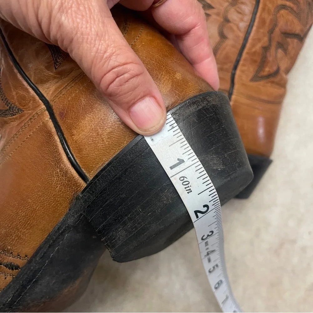 Lucchese 1883 N1561 Brown Leather Snip Toe Western Cowboy Boots Men’s Size 9.5D